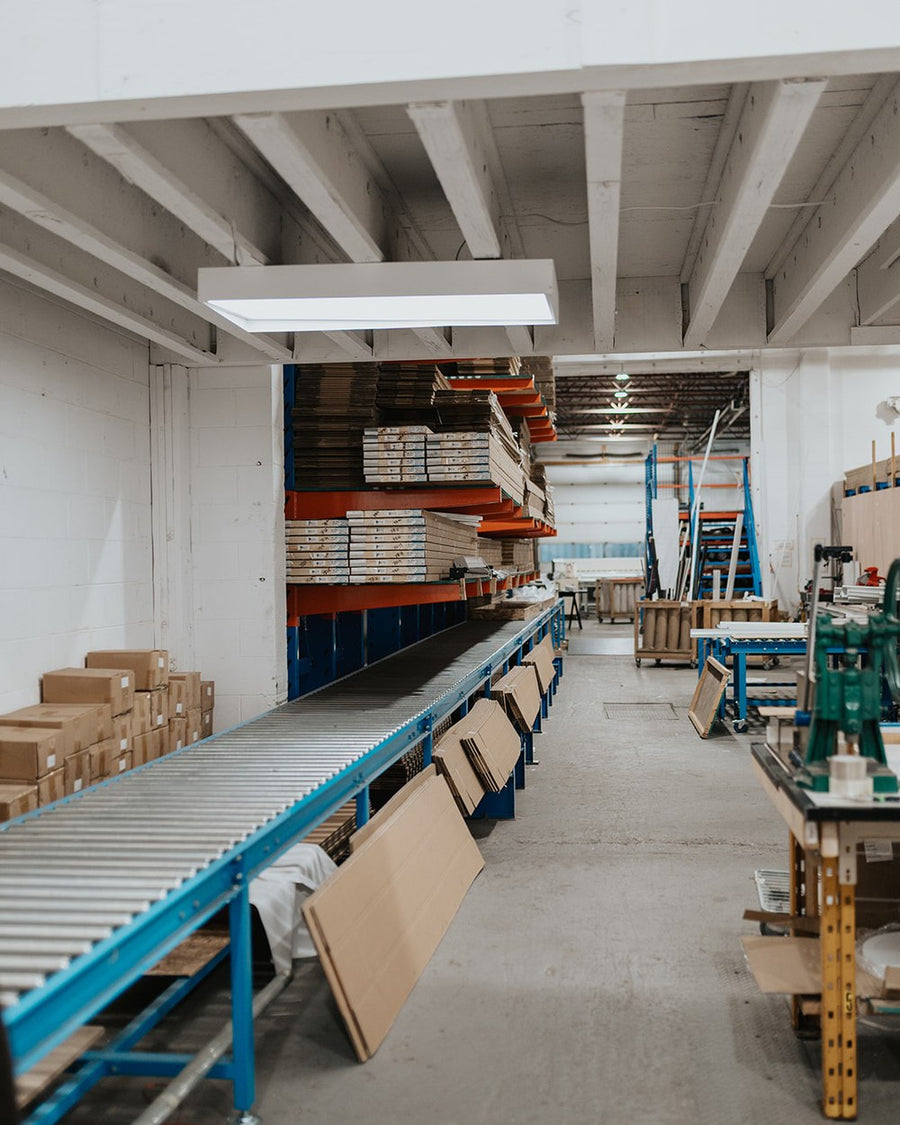 The assembly line inside the Novo Blinds Edmonton factory