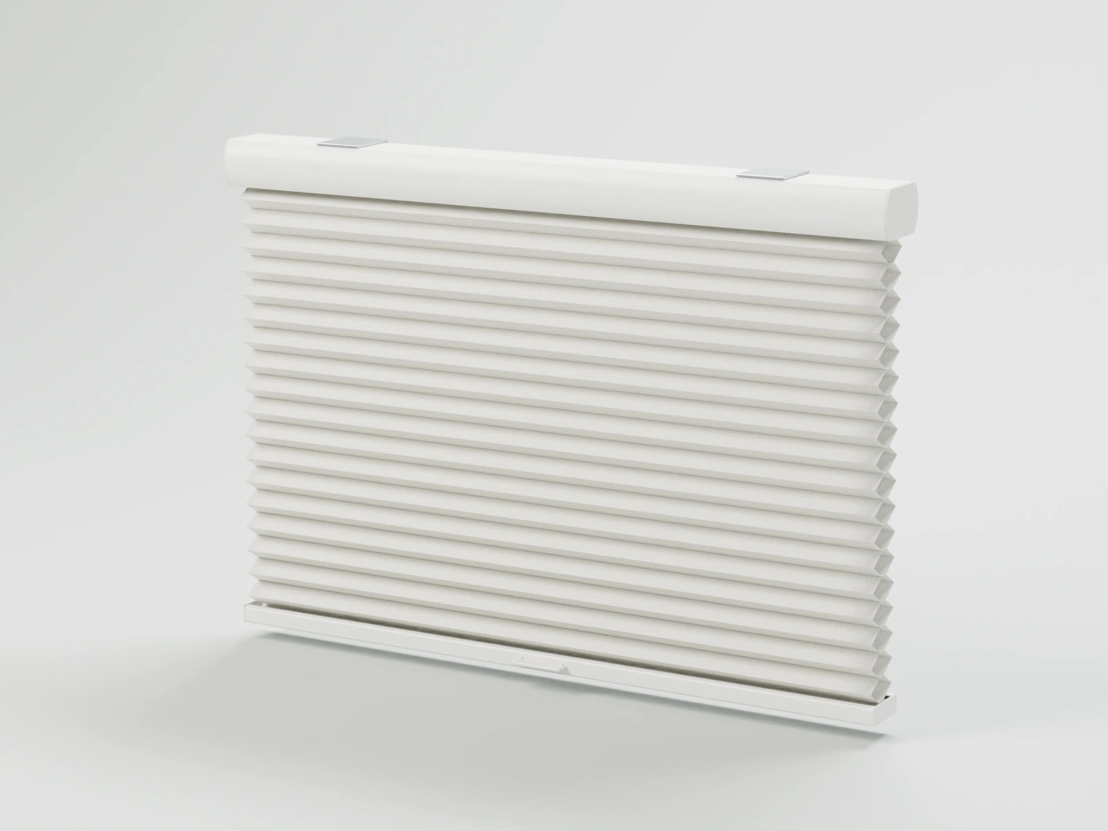 Illustration of a cordless honeycomb shade, fully lowered
